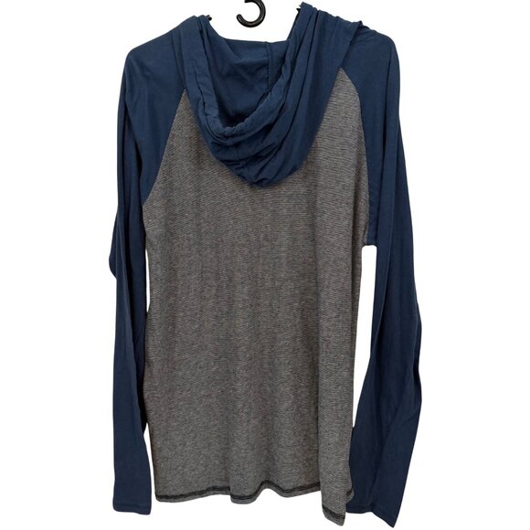 Hurley Hooded Henley Pullover Blue/Gray - Men's L - Picture 2 of 7